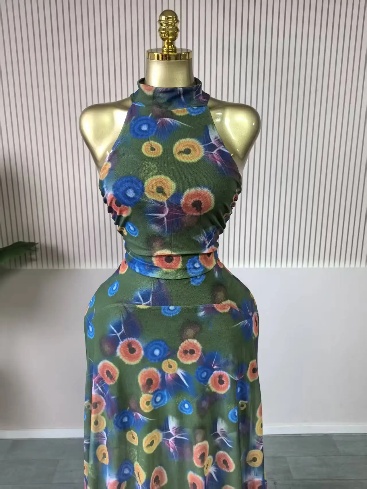 CM.YAYA 2026 Fall Women O-neck Sleeveless Print Mermaid Long Maxi Dress Cocktail Evening Birthday Beach Sexy Night Party Dresses