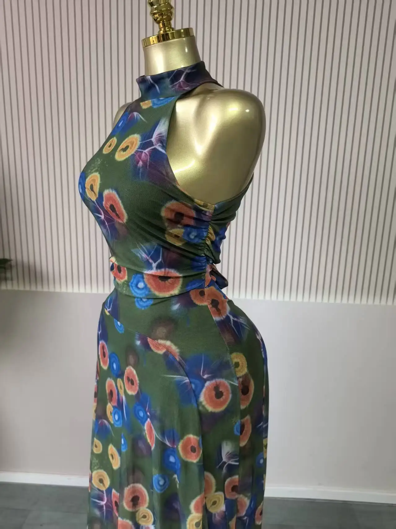 CM.YAYA 2026 Fall Women O-neck Sleeveless Print Mermaid Long Maxi Dress Cocktail Evening Birthday Beach Sexy Night Party Dresses