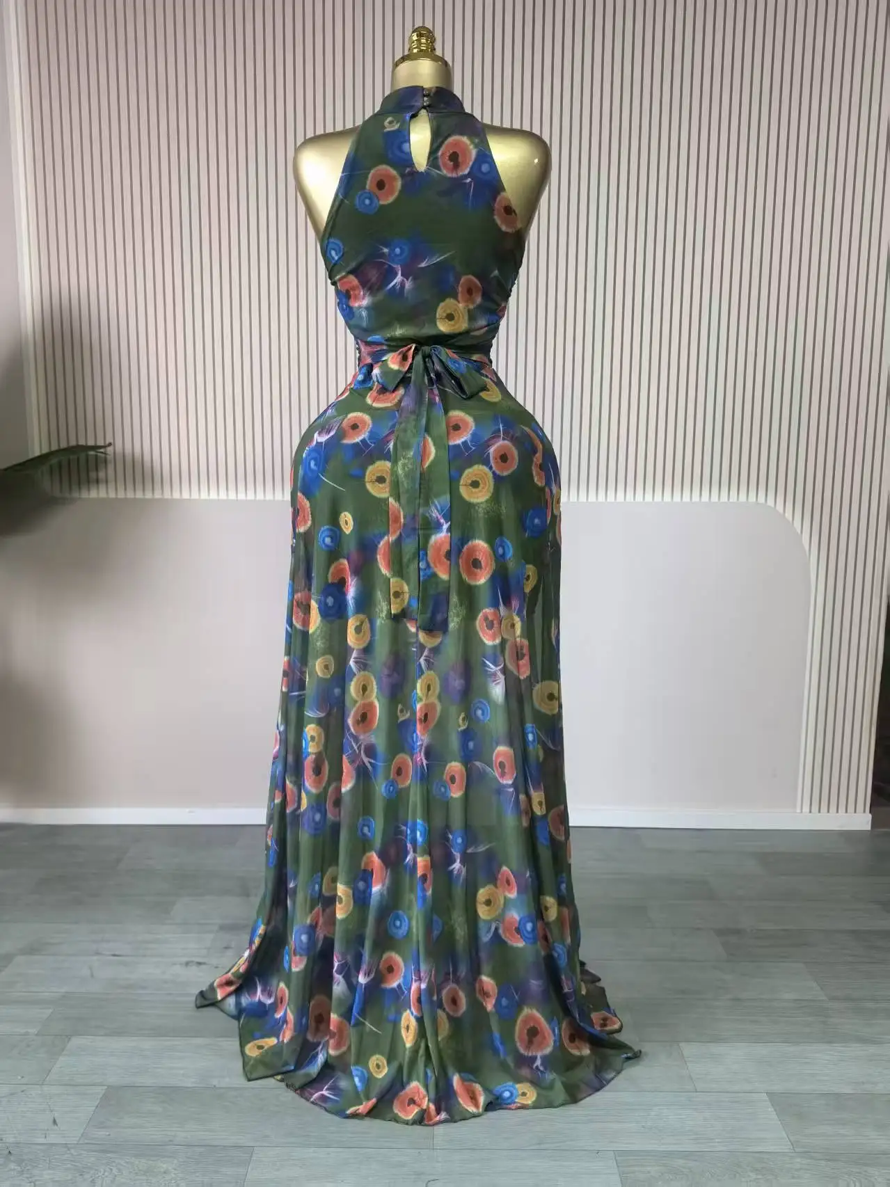 CM.YAYA 2026 Fall Women O-neck Sleeveless Print Mermaid Long Maxi Dress Cocktail Evening Birthday Beach Sexy Night Party Dresses