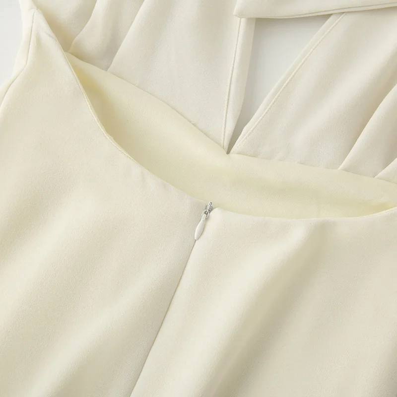 HXAO Womens Dresses Halter White Deep V-Neck Backless Long Dresses Maxi Evening Wedding Party Dresses Elegant Prom Dresses 2025