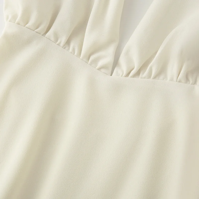 HXAO Womens Dresses Halter White Deep V-Neck Backless Long Dresses Maxi Evening Wedding Party Dresses Elegant Prom Dresses 2025