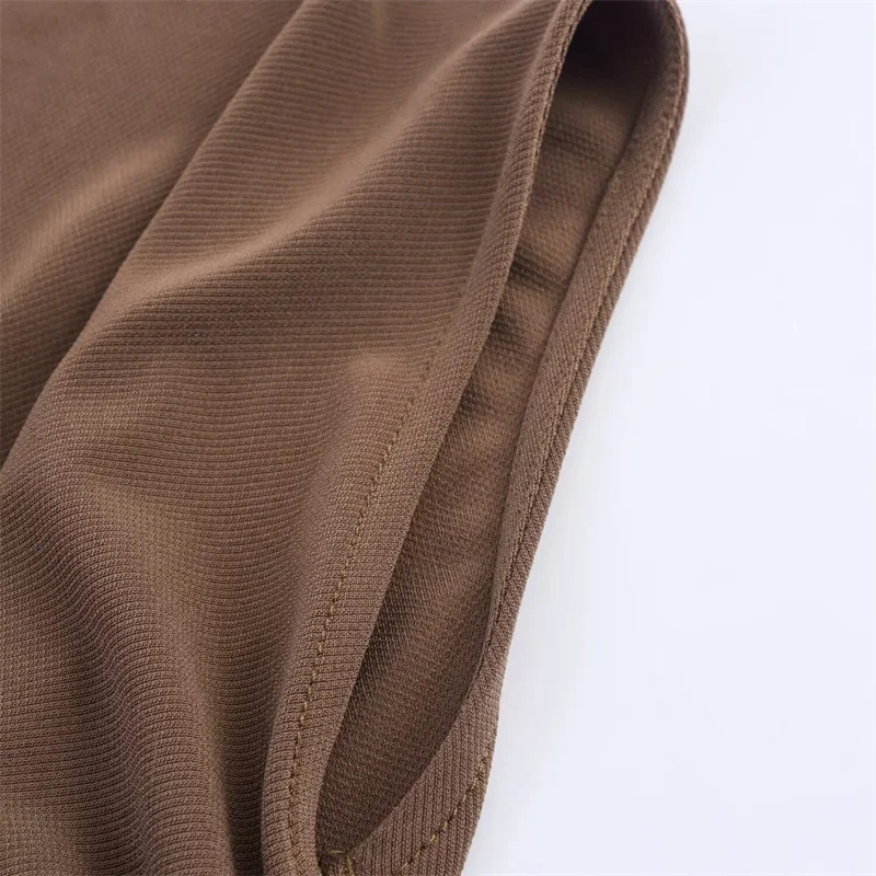 Women's Dress Summer 2025 New Solid Color Short Sleeve Pleated Gold Embellished Long Dress Elegant Temperament Personality Fashi