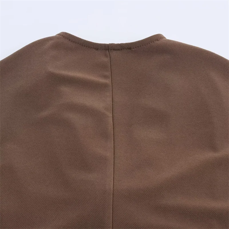 Women's Dress Summer 2025 New Solid Color Short Sleeve Pleated Gold Embellished Long Dress Elegant Temperament Personality Fashi