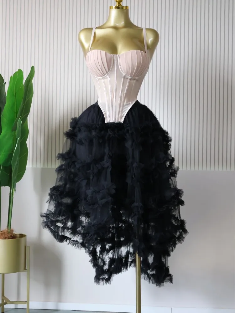 CM.YAYA Women's Dress Set Tunic Irregular Crop Top and Irregular Ball Gown Maxi Long Skirt Suit 2025 Two 2 Piece Set Outfits CM.YAYA Women's Dress Set Tunic Irregular Crop Top and Irregular Ball Gown Maxi Long Skirt Suit 2025 Two 2 Piece Set Outfits