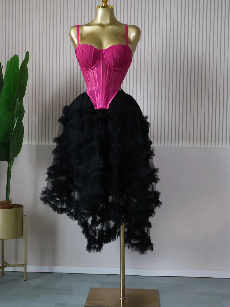 CM.YAYA Women's Dress Set Tunic Irregular Crop Top and Irregular Ball Gown Maxi Long Skirt Suit 2025 Two 2 Piece Set Outfits CM.YAYA Women's Dress Set Tunic Irregular Crop Top and Irregular Ball Gown Maxi Long Skirt Suit 2025 Two 2 Piece Set Outfits