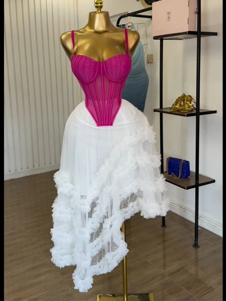 CM.YAYA Women's Dress Set Tunic Irregular Crop Top and Irregular Ball Gown Maxi Long Skirt Suit 2025 Two 2 Piece Set Outfits CM.YAYA Women's Dress Set Tunic Irregular Crop Top and Irregular Ball Gown Maxi Long Skirt Suit 2025 Two 2 Piece Set Outfits