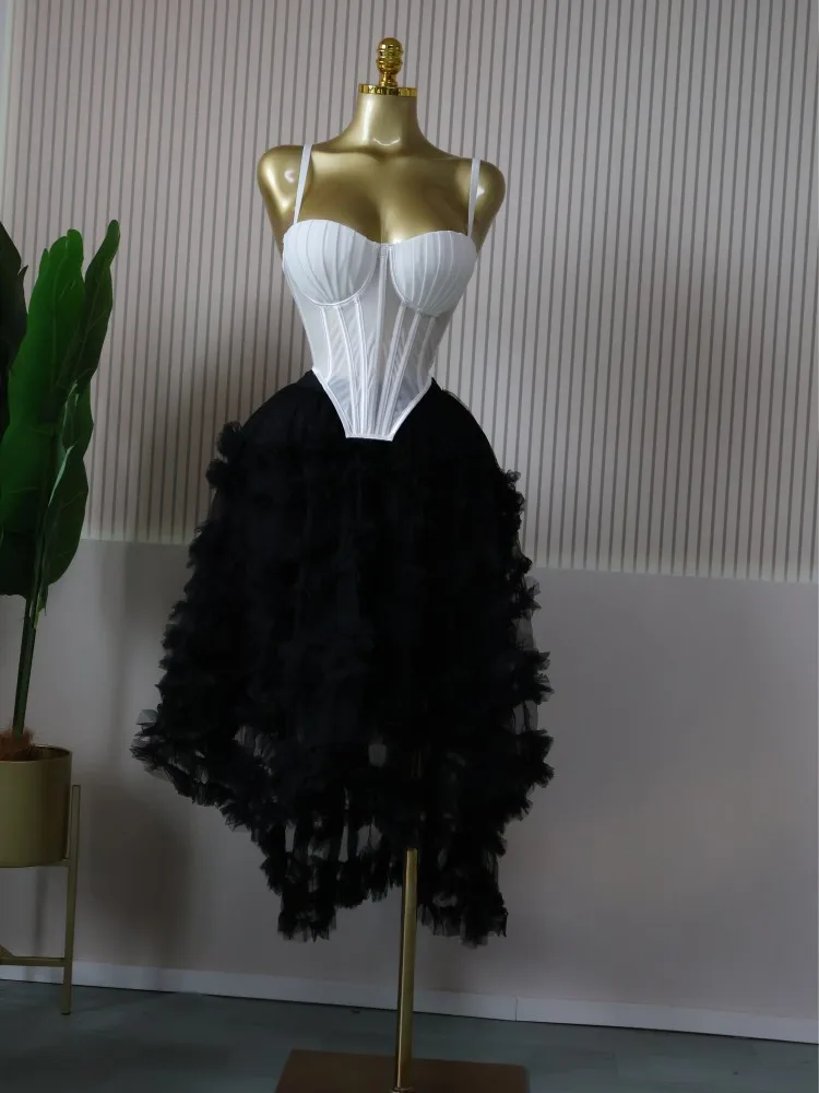 CM.YAYA Women's Dress Set Tunic Irregular Crop Top and Irregular Ball Gown Maxi Long Skirt Suit 2025 Two 2 Piece Set Outfits CM.YAYA Women's Dress Set Tunic Irregular Crop Top and Irregular Ball Gown Maxi Long Skirt Suit 2025 Two 2 Piece Set Outfits