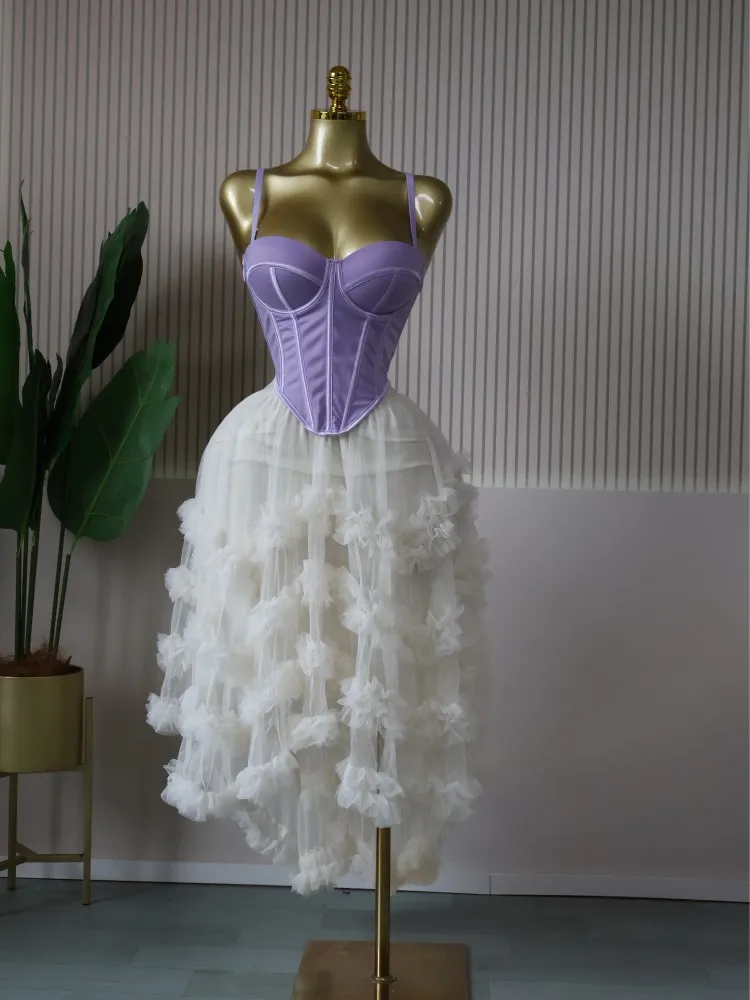 CM.YAYA Women's Dress Set Tunic Irregular Crop Top and Irregular Ball Gown Maxi Long Skirt Suit 2025 Two 2 Piece Set Outfits CM.YAYA Women's Dress Set Tunic Irregular Crop Top and Irregular Ball Gown Maxi Long Skirt Suit 2025 Two 2 Piece Set Outfits