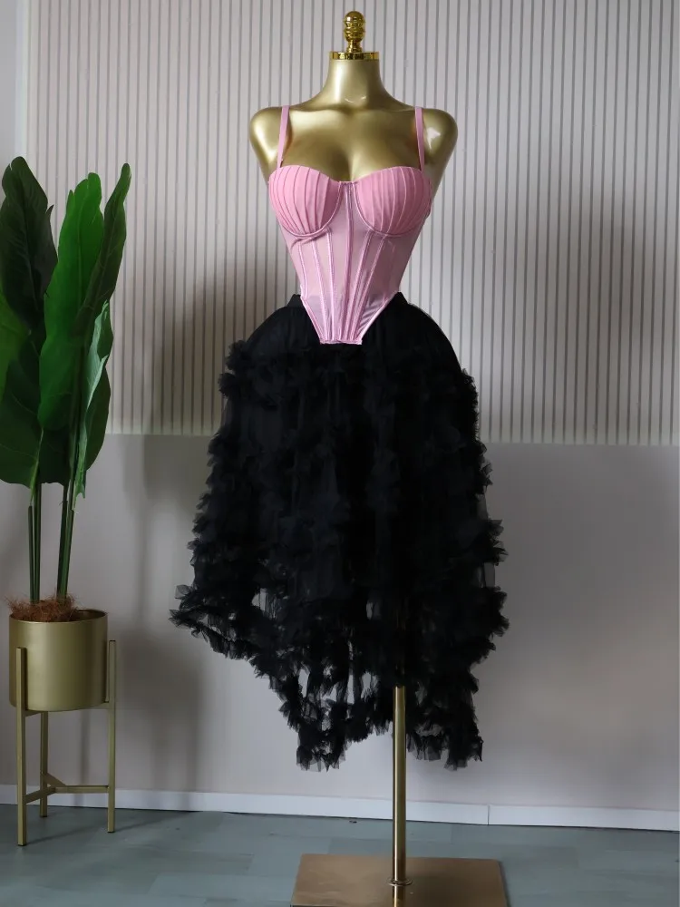 CM.YAYA Women's Dress Set Tunic Irregular Crop Top and Irregular Ball Gown Maxi Long Skirt Suit 2025 Two 2 Piece Set Outfits CM.YAYA Women's Dress Set Tunic Irregular Crop Top and Irregular Ball Gown Maxi Long Skirt Suit 2025 Two 2 Piece Set Outfits