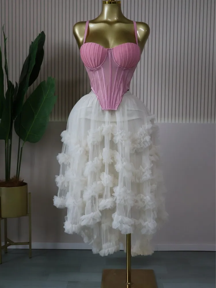 CM.YAYA Women's Dress Set Tunic Irregular Crop Top and Irregular Ball Gown Maxi Long Skirt Suit 2025 Two 2 Piece Set Outfits CM.YAYA Women's Dress Set Tunic Irregular Crop Top and Irregular Ball Gown Maxi Long Skirt Suit 2025 Two 2 Piece Set Outfits