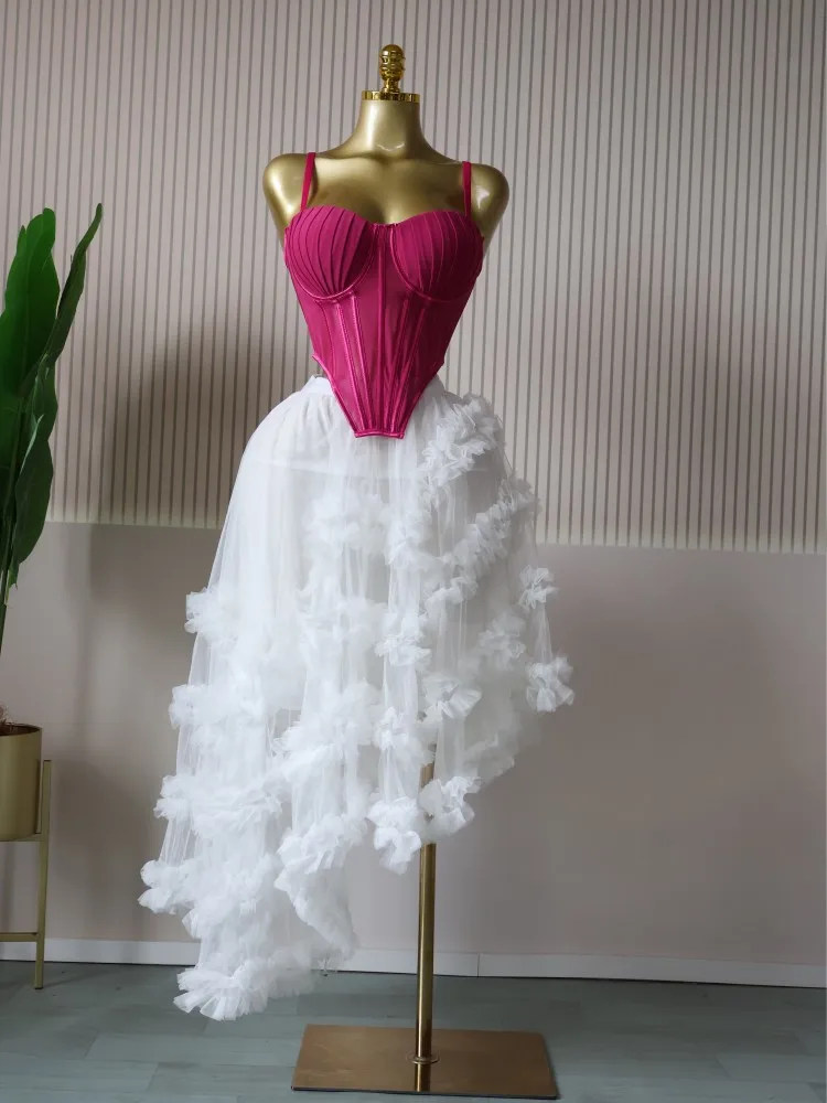 CM.YAYA Women's Dress Set Tunic Irregular Crop Top and Irregular Ball Gown Maxi Long Skirt Suit 2025 Two 2 Piece Set Outfits CM.YAYA Women's Dress Set Tunic Irregular Crop Top and Irregular Ball Gown Maxi Long Skirt Suit 2025 Two 2 Piece Set Outfits