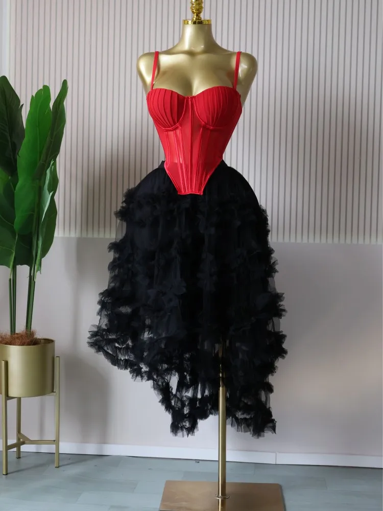 CM.YAYA Women's Dress Set Tunic Irregular Crop Top and Irregular Ball Gown Maxi Long Skirt Suit 2025 Two 2 Piece Set Outfits CM.YAYA Women's Dress Set Tunic Irregular Crop Top and Irregular Ball Gown Maxi Long Skirt Suit 2025 Two 2 Piece Set Outfits