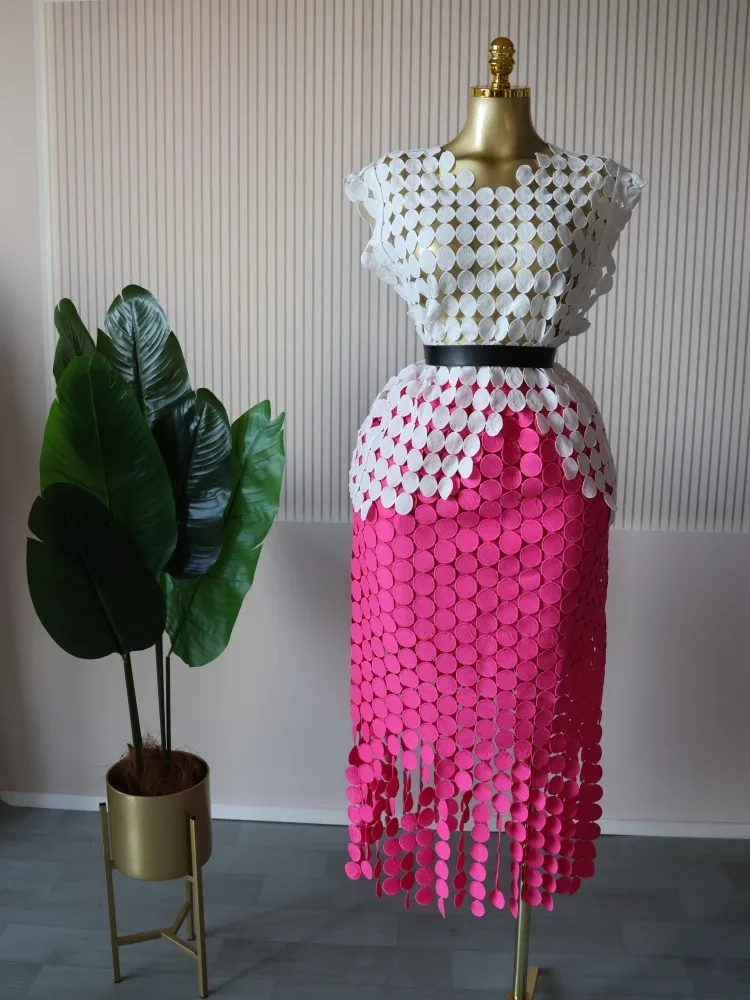 CM.YAYA Women Cutout O-neck Crop Top and Bodycon Midi Slim Maxi Long Skirt Suit 2025 Summer Vacation Sexy Two 2Piece Set Outfits CM.YAYA Women Cutout O-neck Crop Top and Bodycon Midi Slim Maxi Long Skirt Suit 2025 Summer Vacation Sexy Two 2Piece Set Outfits