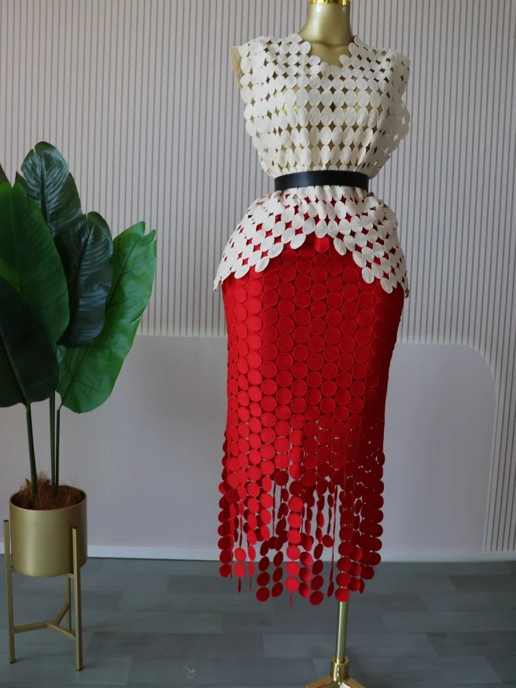 CM.YAYA Women Cutout O-neck Crop Top and Bodycon Midi Slim Maxi Long Skirt Suit 2025 Summer Vacation Sexy Two 2Piece Set Outfits CM.YAYA Women Cutout O-neck Crop Top and Bodycon Midi Slim Maxi Long Skirt Suit 2025 Summer Vacation Sexy Two 2Piece Set Outfits