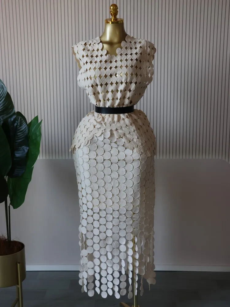 CM.YAYA Women Cutout O-neck Crop Top and Bodycon Midi Slim Maxi Long Skirt Suit 2025 Summer Vacation Sexy Two 2Piece Set Outfits CM.YAYA Women Cutout O-neck Crop Top and Bodycon Midi Slim Maxi Long Skirt Suit 2025 Summer Vacation Sexy Two 2Piece Set Outfits