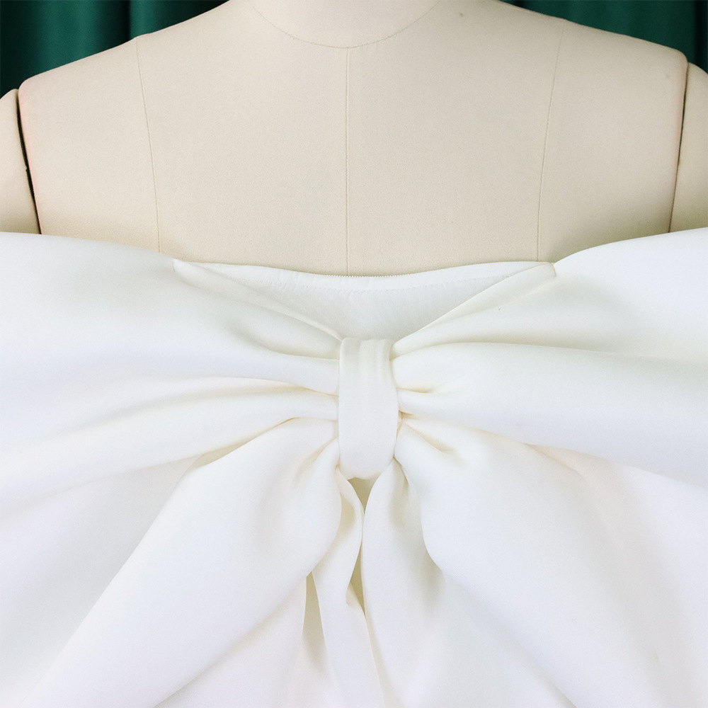 CM.YAYA Vintage Women Bow Butterfly Splicing Strapless Crop Tops 2023 INS Summer Sexy Party Evening Camis Tank CM.YAYA Vintage Women Bow Butterfly Splicing Strapless Crop Tops 2023 INS Summer Sexy Party Evening Camis Tank