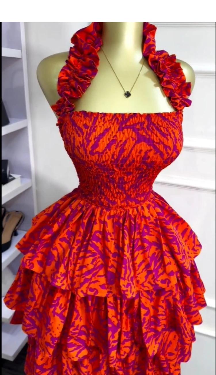 GLCMYAYA Women Floral Printed Cascading Ruffles Ball Gown Midi Maxi Long Dress Birthday Vacation Holiday Party Dresses Vestidos Floral Cascading Ruffles Ball Gown Long Dress