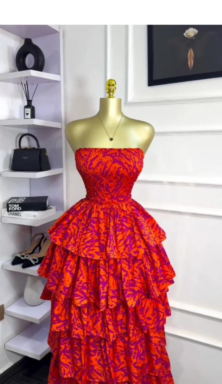 GLCMYAYA Women Floral Printed Cascading Ruffles Ball Gown Midi Maxi Long Dress Birthday Vacation Holiday Party Dresses Vestidos GLCMYAYA Women Floral Printed Cascading Ruffles Ball Gown Midi Maxi Long Dress Birthday Vacation Holiday Party Dresses Vestidos