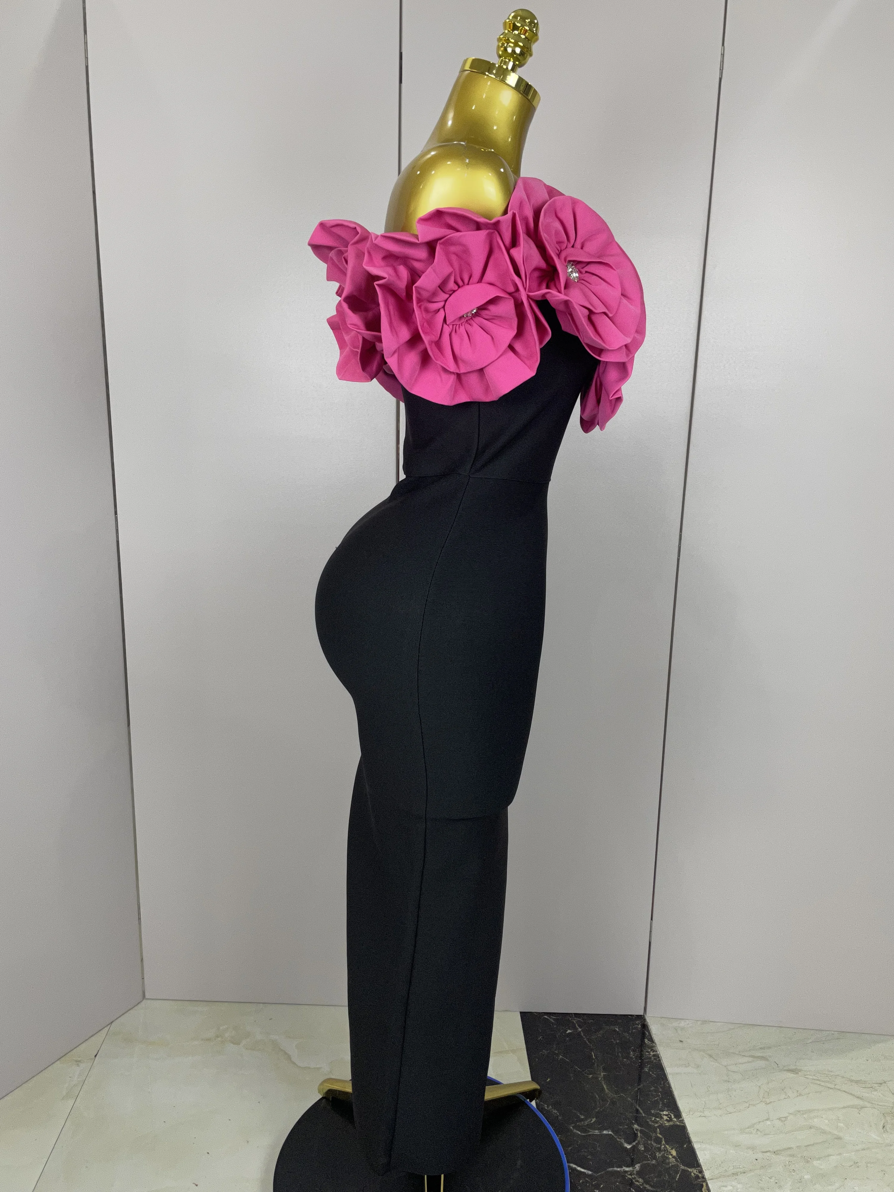 New Stereoscopic Red Flowers Sexy Off The Shoulder Ankle Lenght Bandage Dress Woman Birthday Party Vestido Wedding Party Outfit New Stereoscopic Red Flowers Sexy Off The Shoulder Ankle Lenght Bandage Dress Woman Birthday Party Vestido Wedding Party Outfit