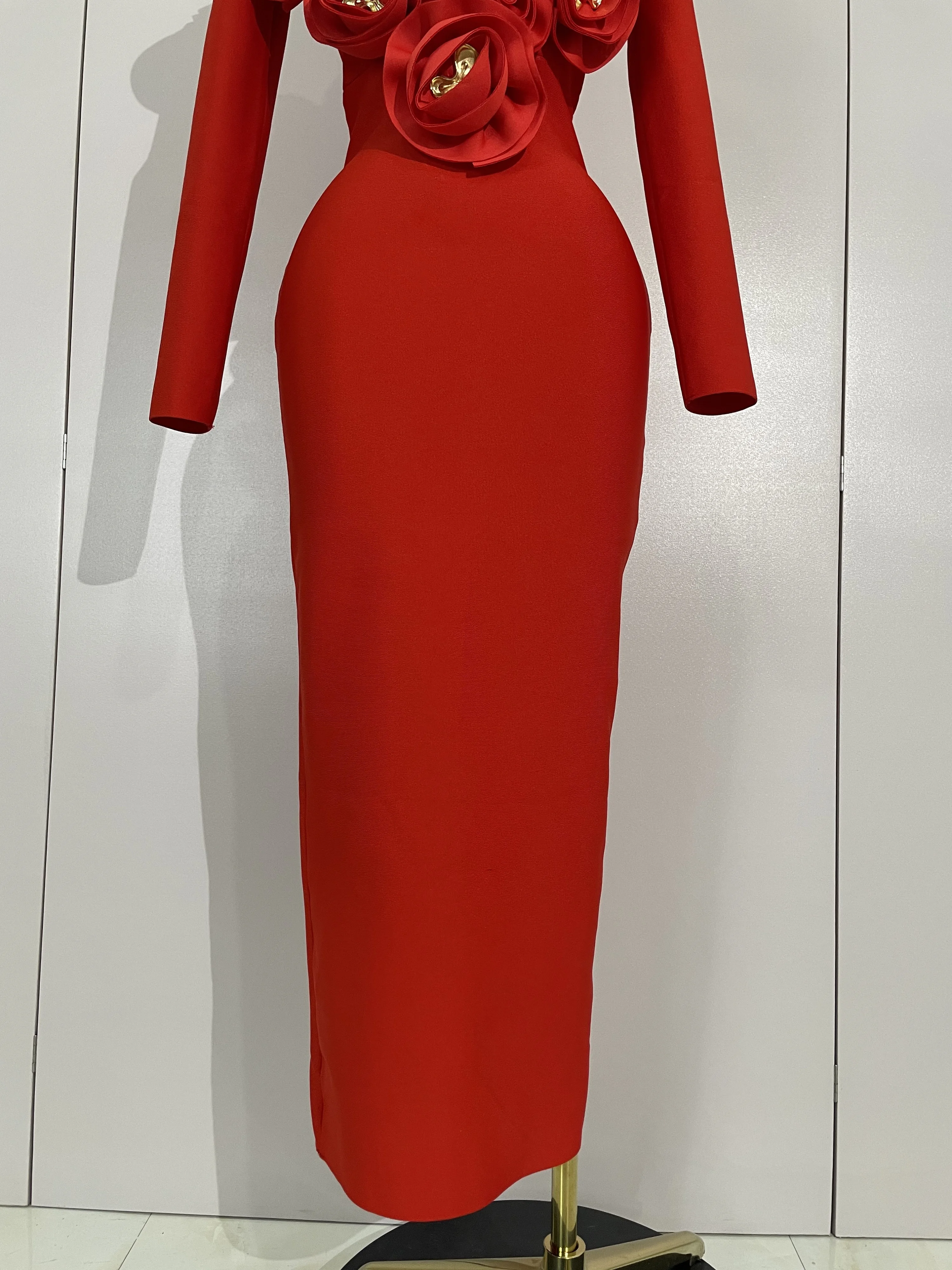 Elegant Fashion 3D Flower Long Sleeves Bodycon Bandage Dress Women Celebrity Party Club Luxury Birthday Wedding Dress Vestidos Elegant Fashion 3D Flower Long Sleeves Bodycon Bandage Dress Women Celebrity Party Club Luxury Birthday Wedding Dress Vestidos