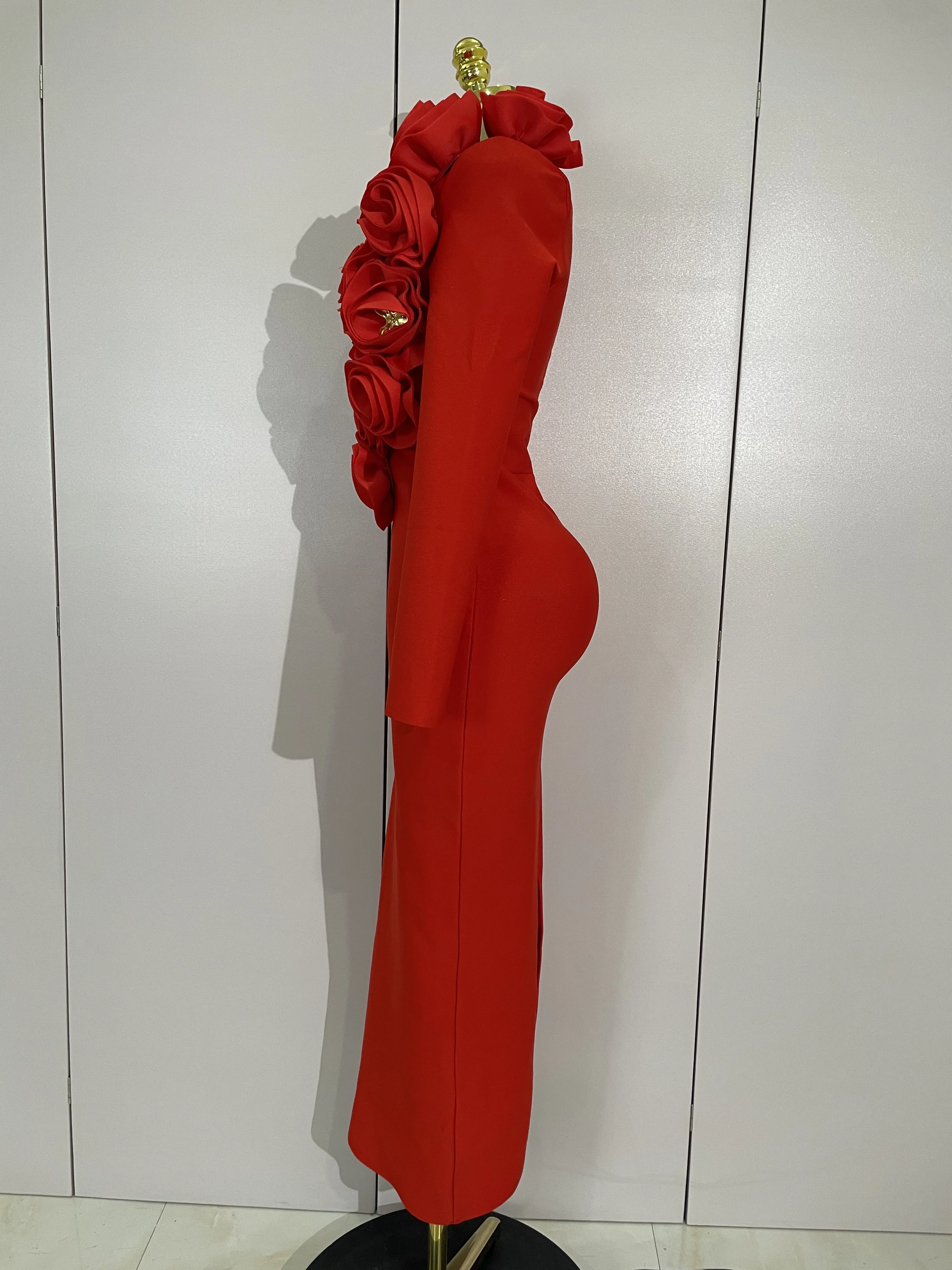 Elegant Fashion 3D Flower Long Sleeves Bodycon Bandage Dress Women Celebrity Party Club Luxury Birthday Wedding Dress Vestidos Elegant Fashion 3D Flower Long Sleeves Bodycon Bandage Dress Women Celebrity Party Club Luxury Birthday Wedding Dress Vestidos