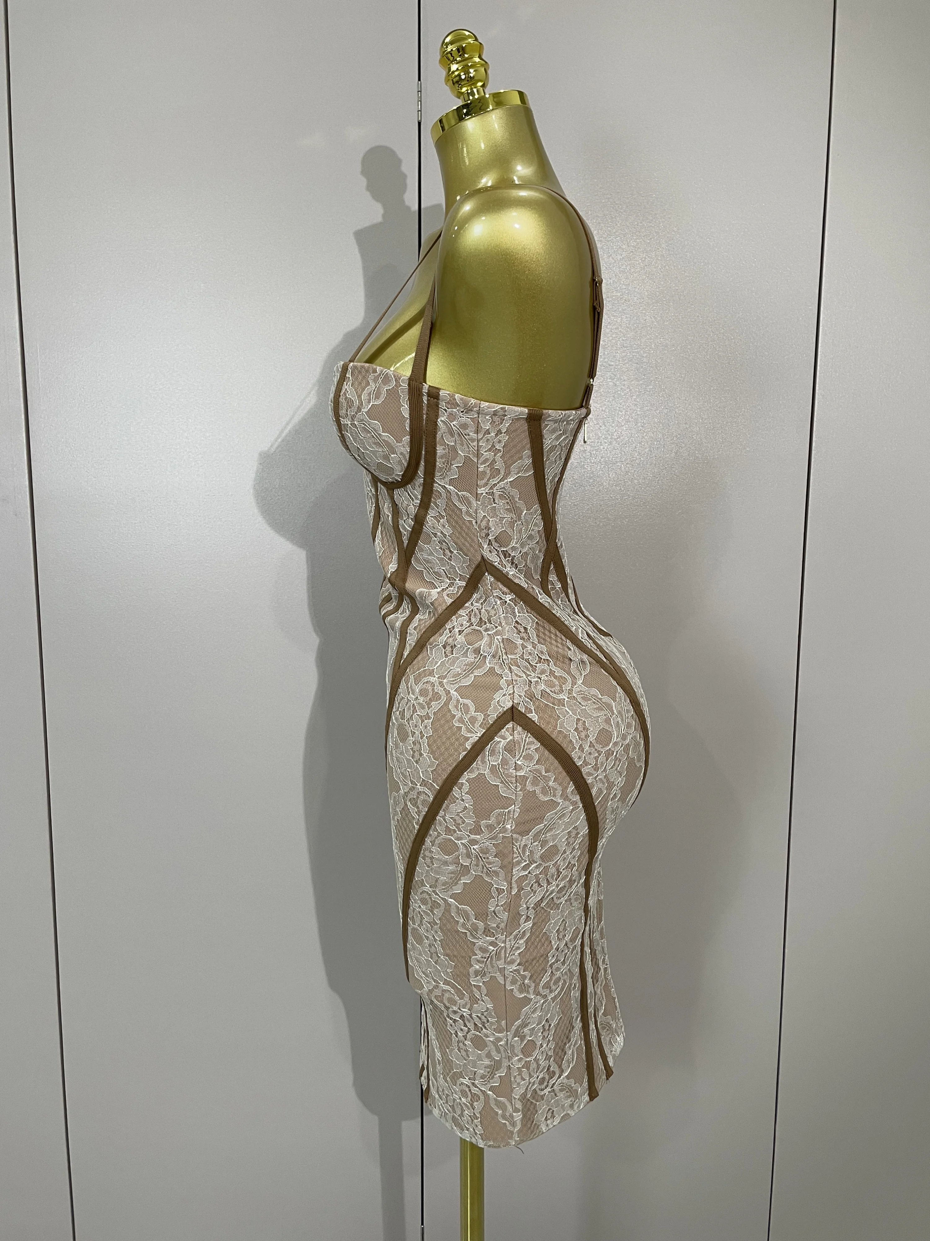 2025 New Women's Party Dress Original Design Camisole Lace Backless Evening Party Birthday Gowns Night Club Show Wear Vestido