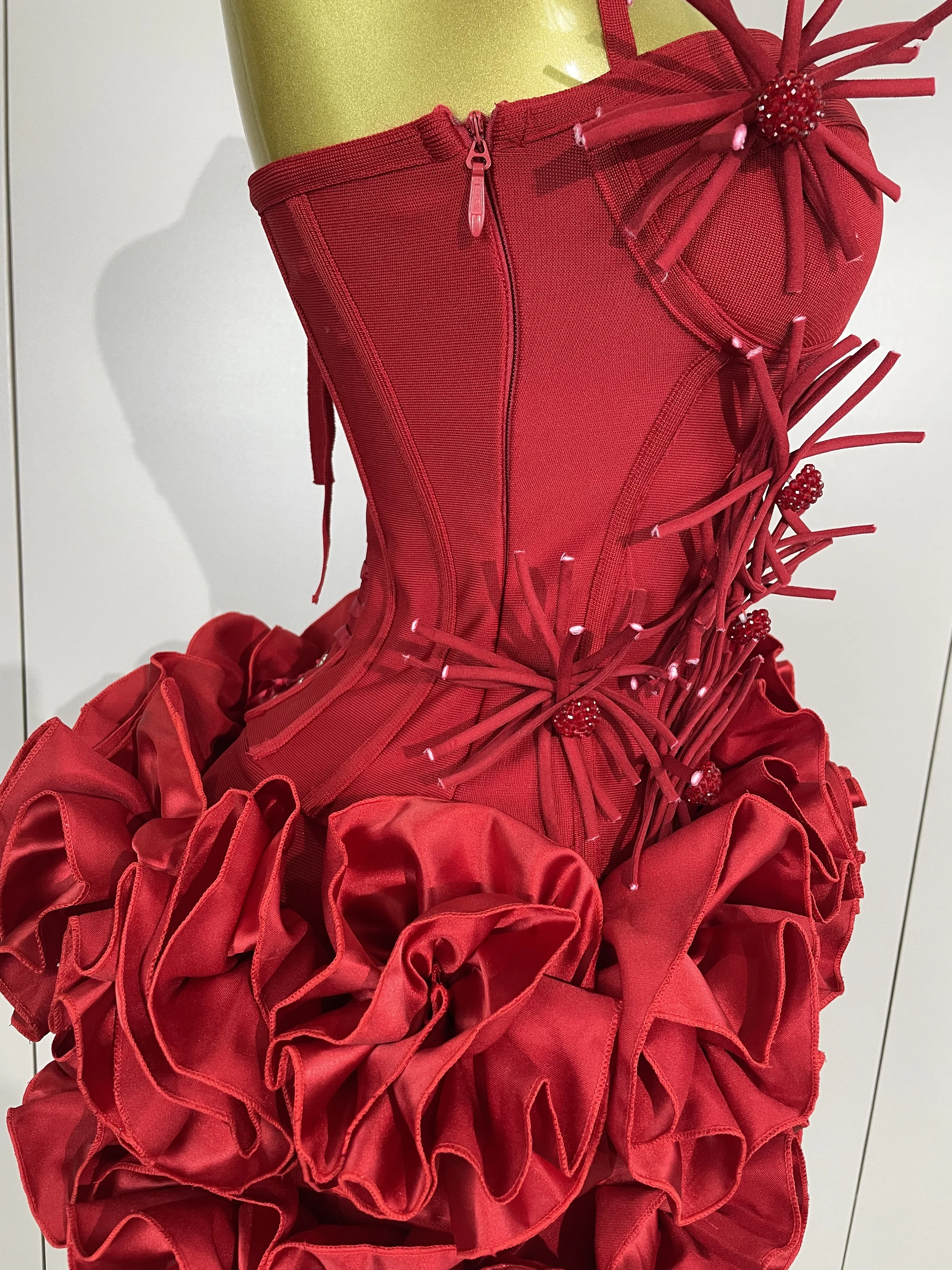 Women Sexy Halter Prom Gown Celebrity Club Two Piece Set Cocktail Elegant Fashion Luxury Birthday Party Red Black Bandage Outfit