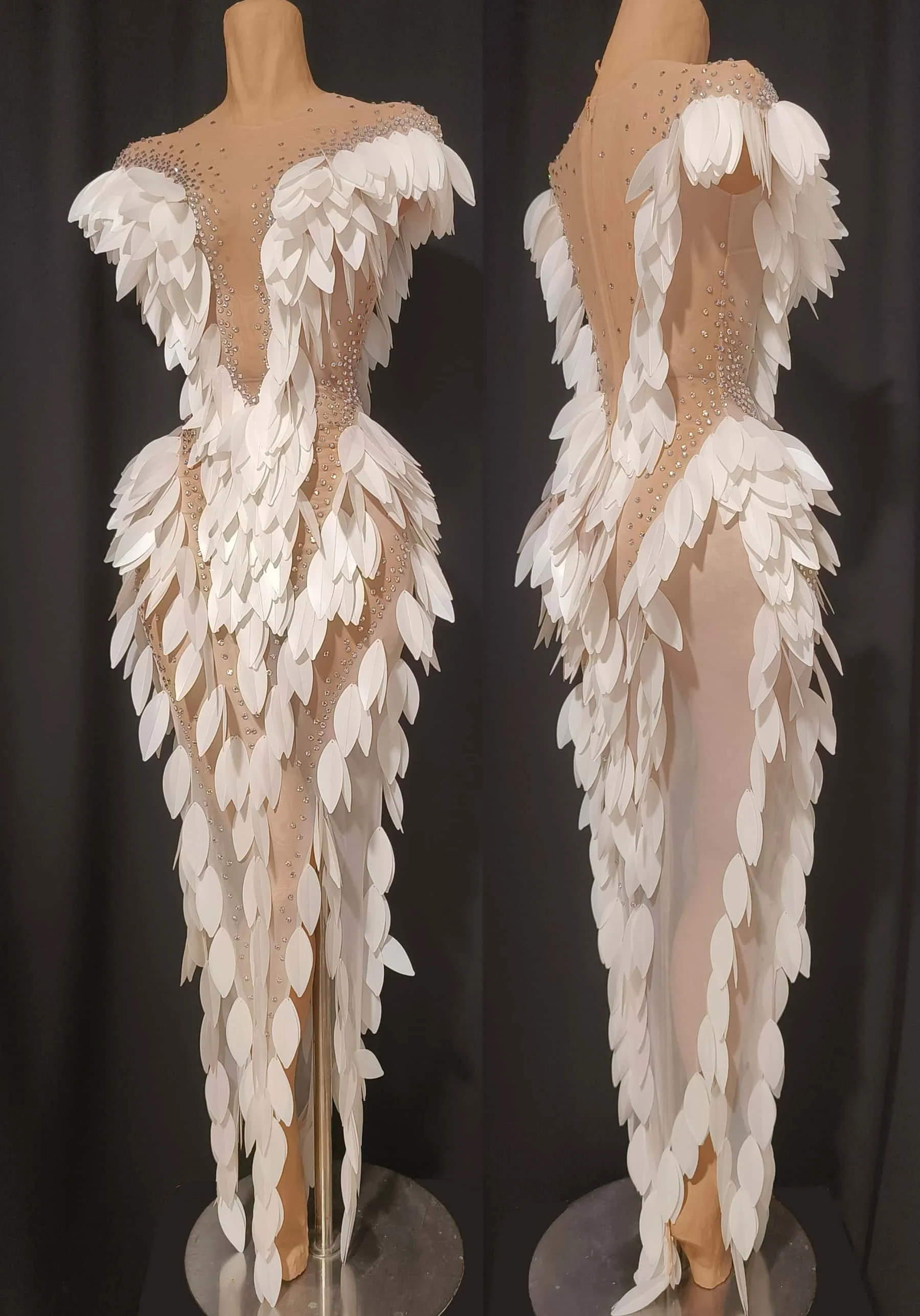 Sparkly Diamond Prom Dress Women Maxi Dress Elegant Eveing Birthday Party Dress Sexy Nightclub Performance Stage Costume Baige Sparkly Diamond Prom Dress Women Maxi Dress Elegant Eveing Birthday Party Dress Sexy Nightclub Performance Stage Costume Baige