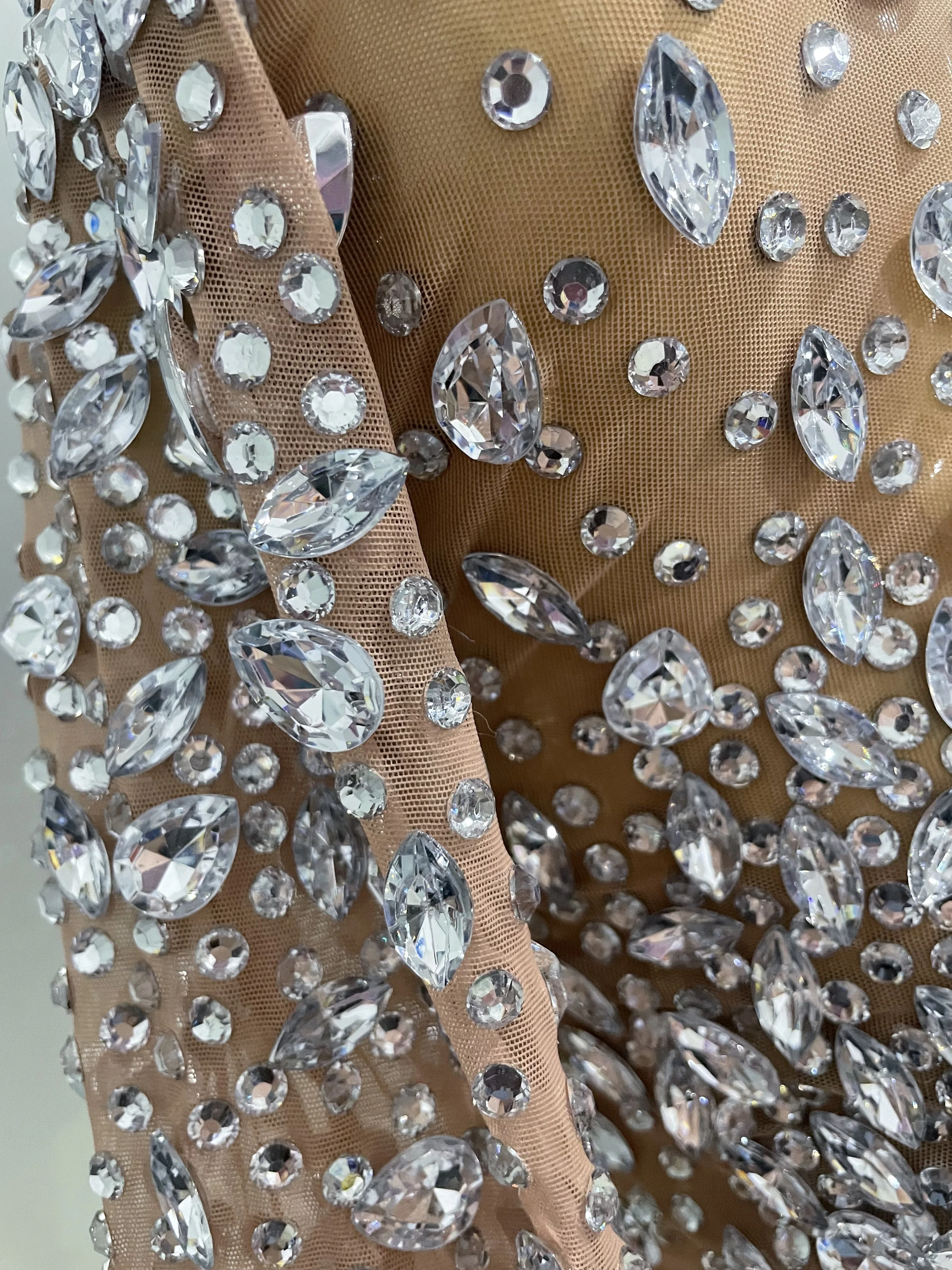 Sexy Shinny Rhinestone Stretch Mesh Transparent Long Dress 2025New Women Evening Birthday Party Prom Nightclub Singer Stage Wear Sexy Shinny Rhinestone Stretch Mesh Transparent Long Dress 2025New Women Evening Birthday Party Prom Nightclub Singer Stage Wear