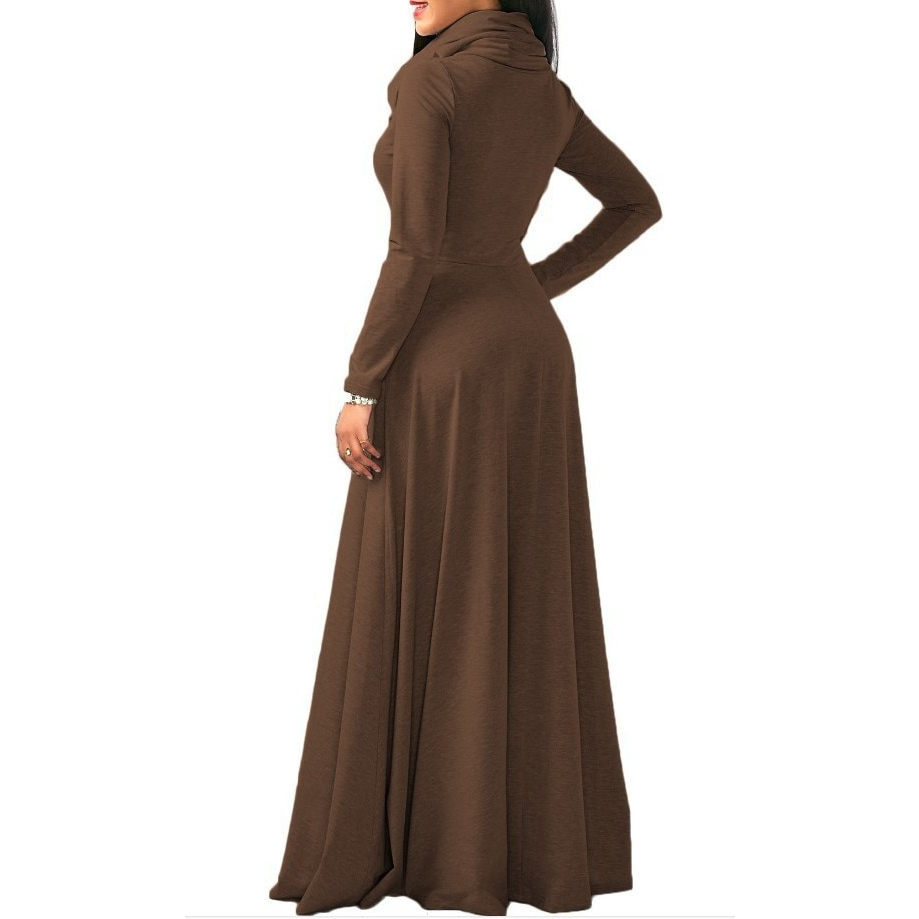 Women's Warm Maxi Dress with Pockets
