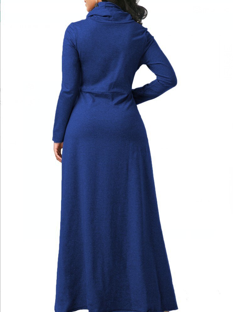Women's Warm Maxi Dress with Pockets