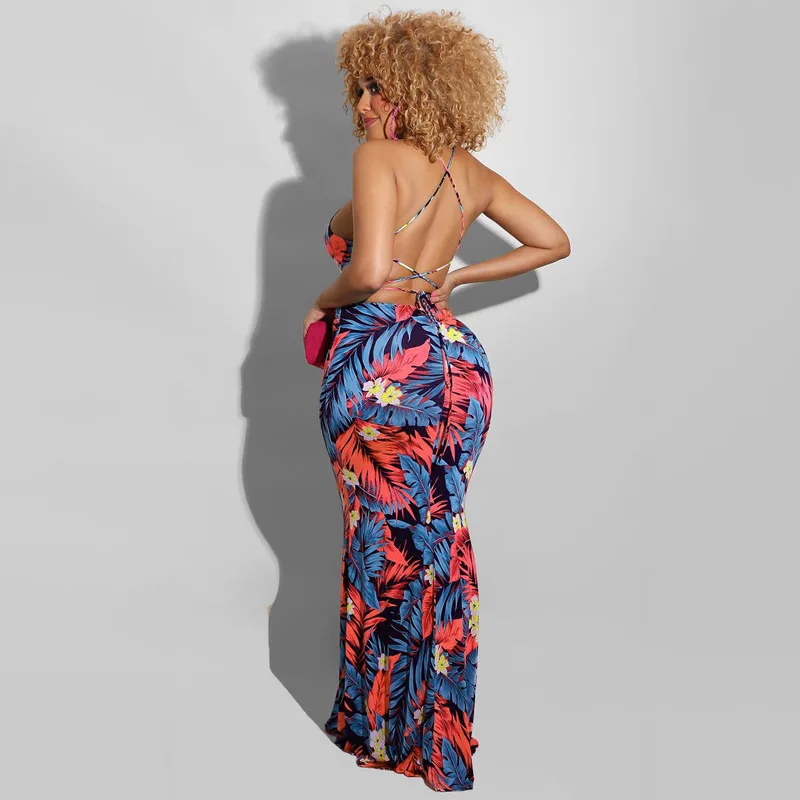 Printed Bodycon Maxi Dress