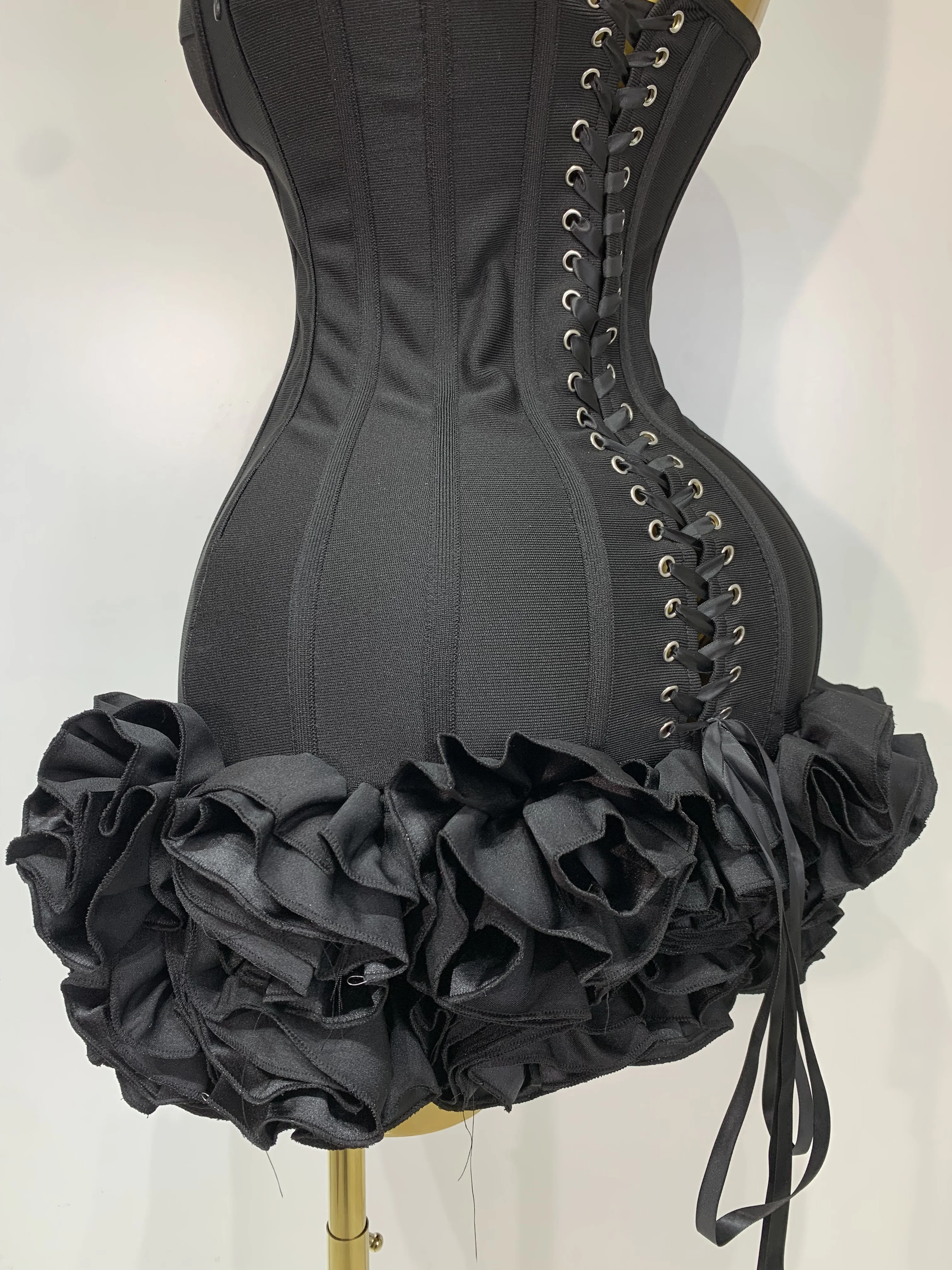 Women Sexy Strapless Backless Flower Embellished Mini Bandage Dress Bodycon Celebrity Party Cocktail Evening Party Club Dresses Women Sexy Strapless Backless Flower Embellished Mini Bandage Dress Bodycon Celebrity Party Cocktail Evening Party Club Dresses
