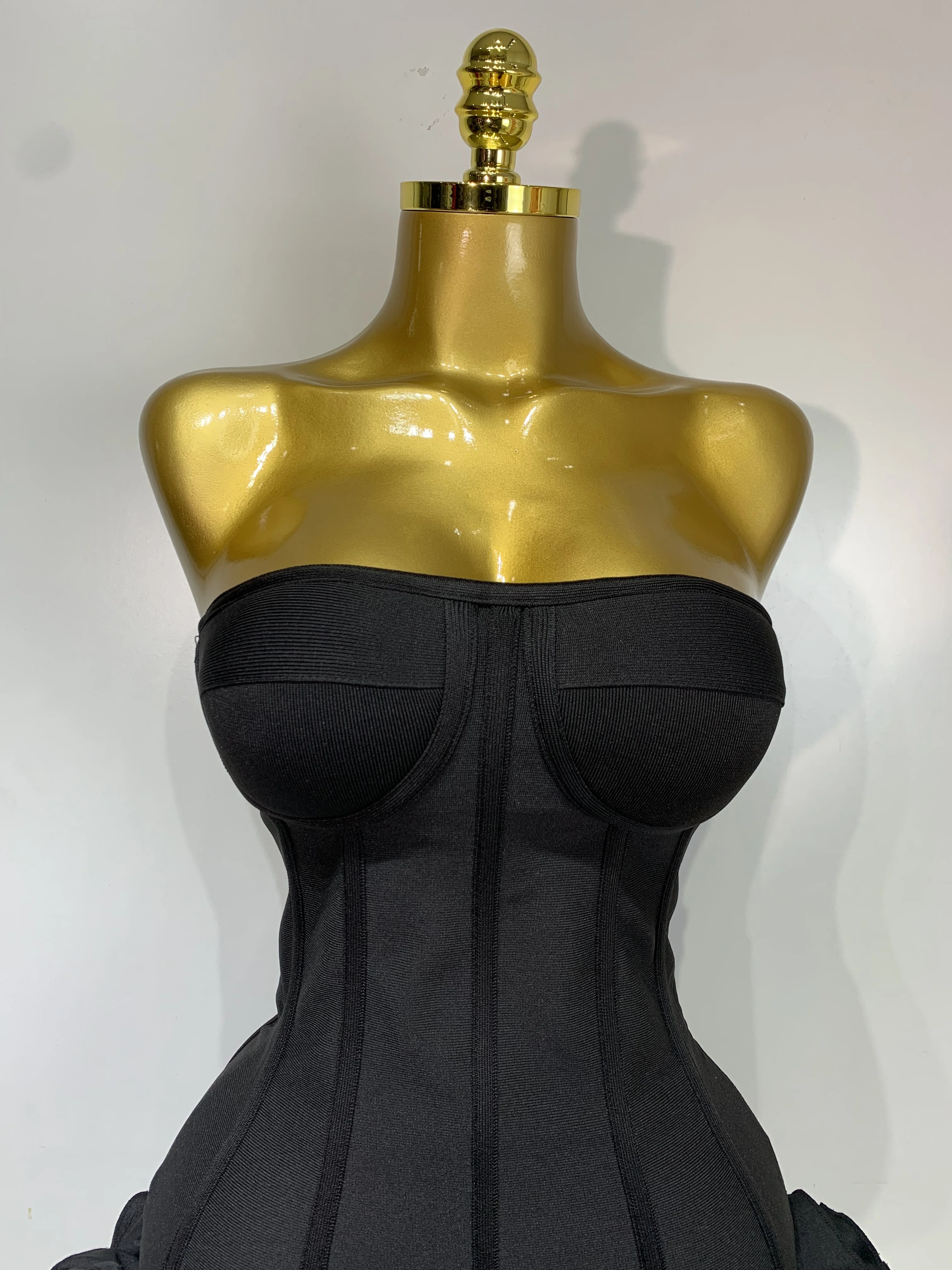 Women Sexy Strapless Backless Flower Embellished Mini Bandage Dress Bodycon Celebrity Party Cocktail Evening Party Club Dresses Women Sexy Strapless Backless Flower Embellished Mini Bandage Dress Bodycon Celebrity Party Cocktail Evening Party Club Dresses