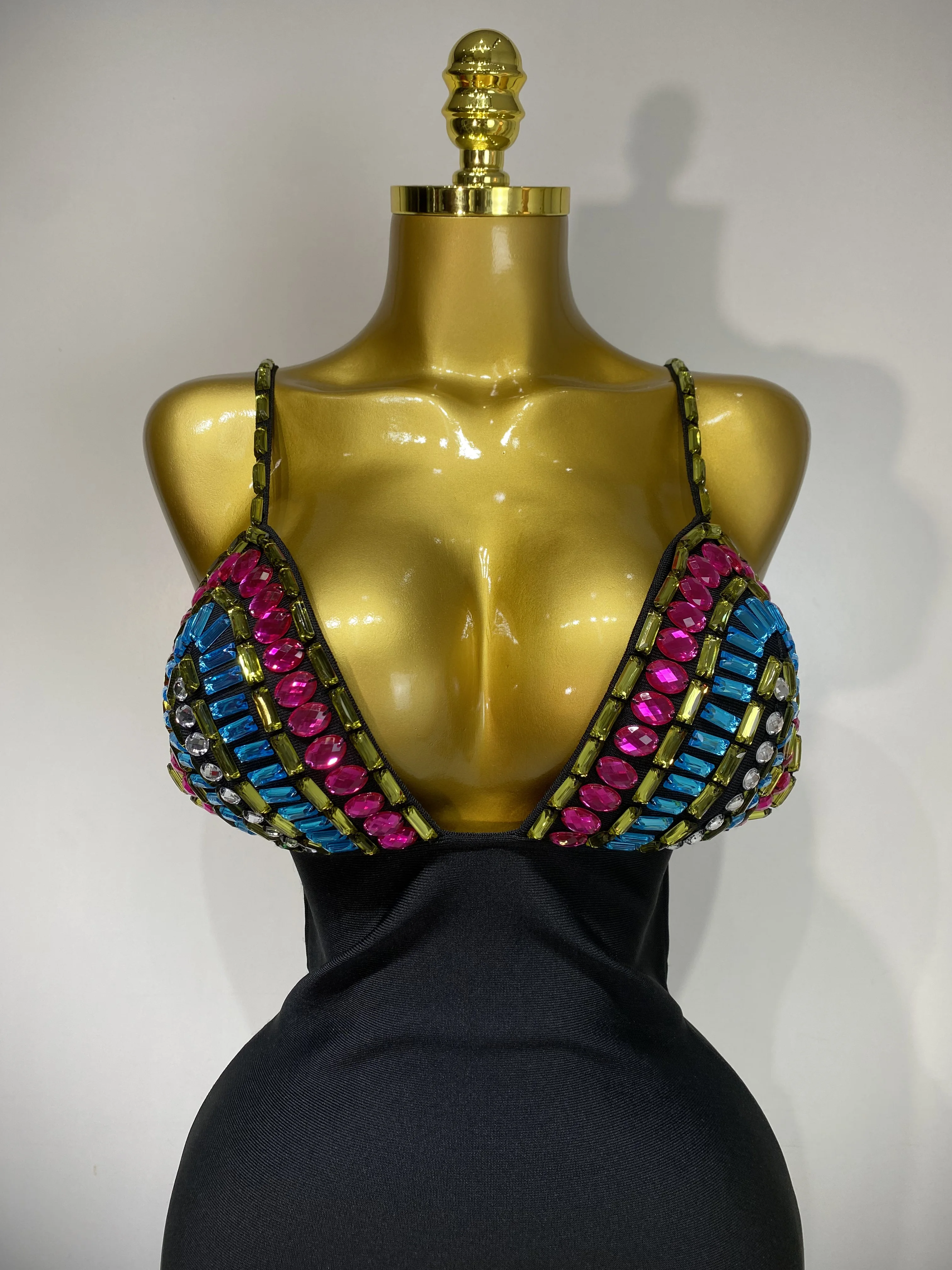 Sparkly Colorful Diamonds V Neck Black Bodycon Bandage Dress 2025 Celebrity Elegant Evening Club Party Luxury Birthday Dresses Sparkly Colorful Diamonds V Neck Black Bodycon Bandage Dress 2025 Celebrity Elegant Evening Club Party Luxury Birthday Dresses