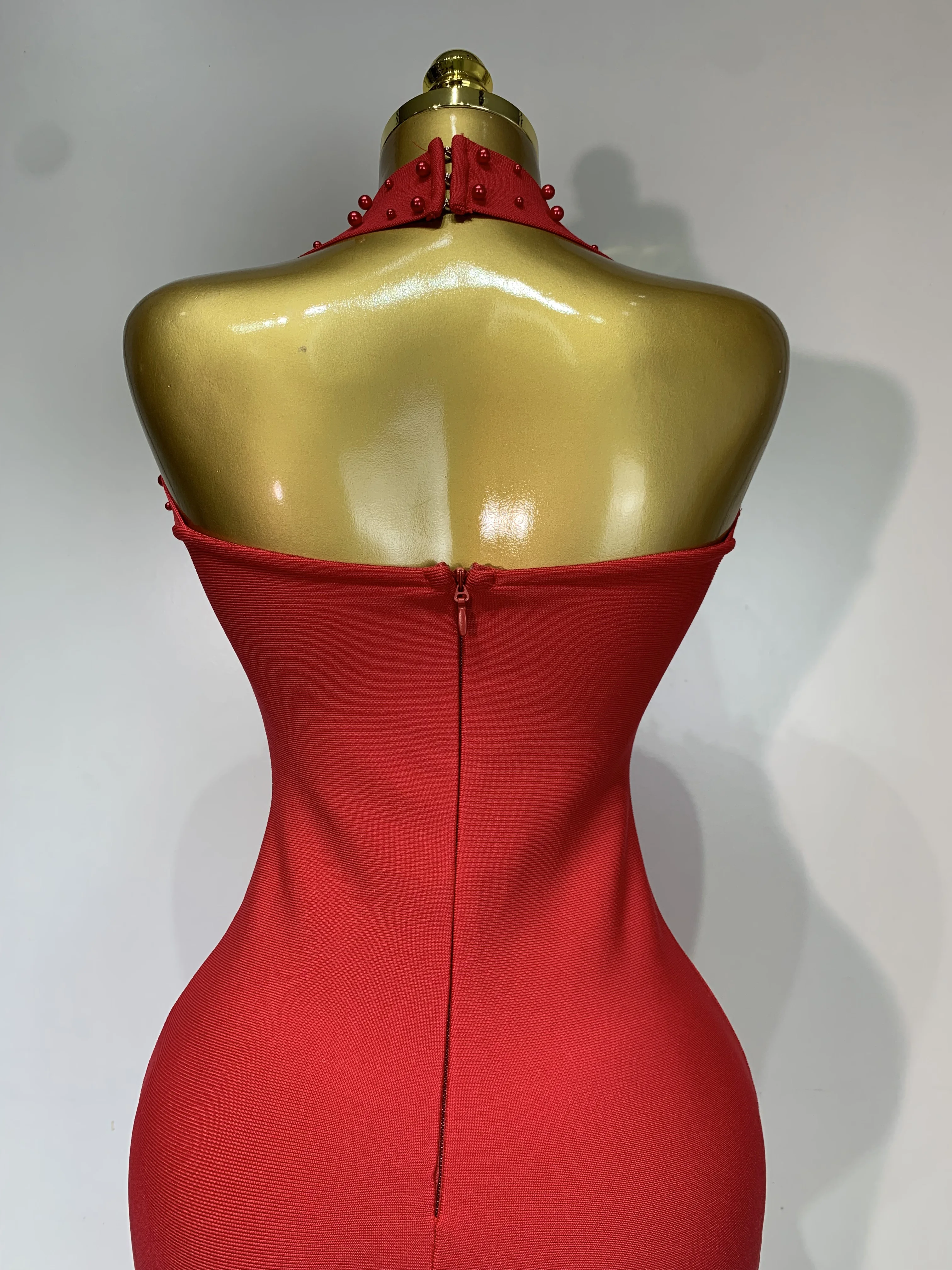 Women Sexy Halter Backless Shiny Rhinestone Pearl Bodycon Bandage Dress Celebirty Elegant Evening Party Luxury Birthday Dress Women Sexy Halter Backless Shiny Rhinestone Pearl Bodycon Bandage Dress Celebirty Elegant Evening Party Luxury Birthday Dress