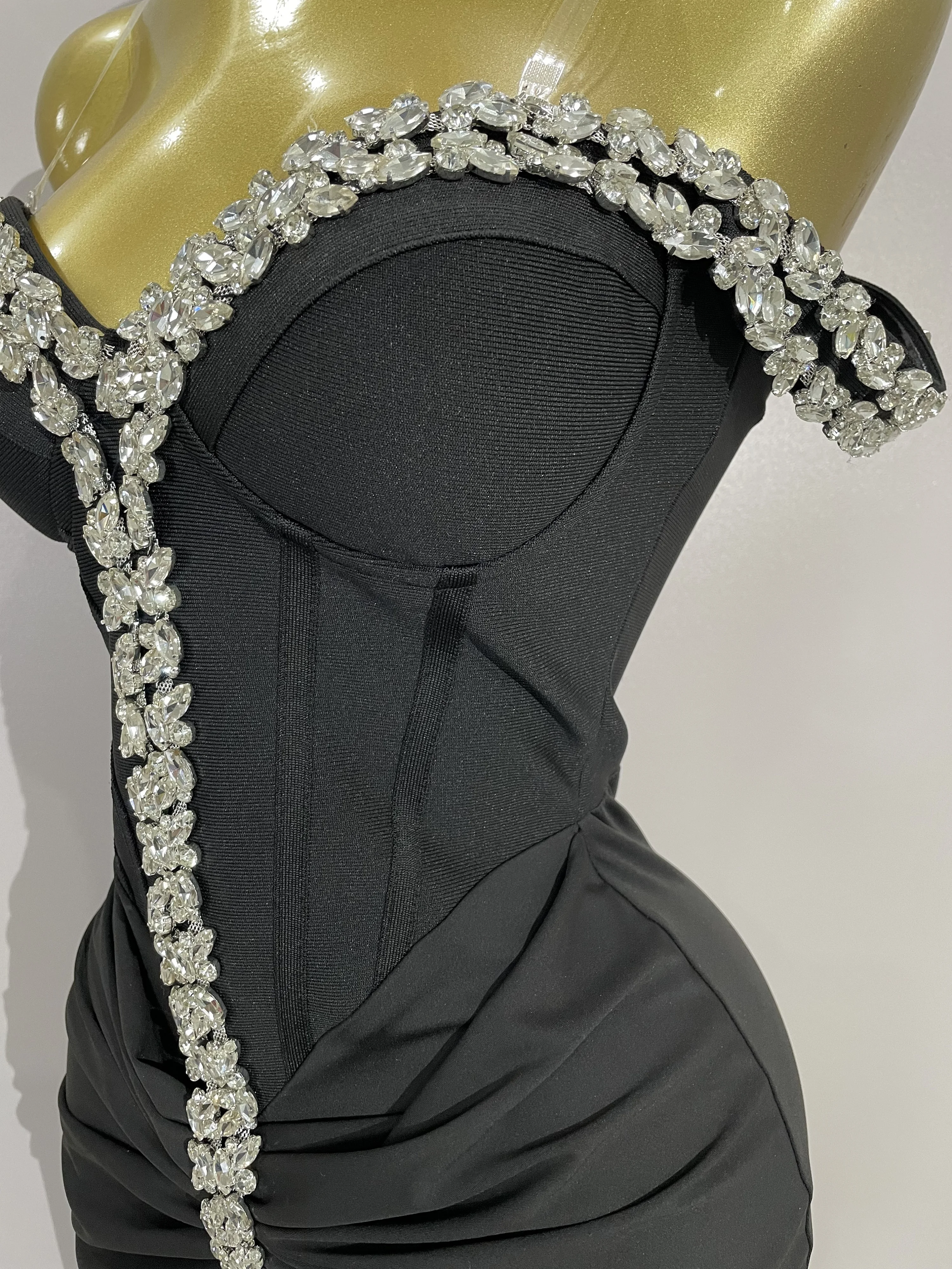 Elegant Sexy Off-The-Shoulder Bodycon Long Bandage Dress Women Evening Party Prom Club Luxury Birthday Wedding Guest Dresses