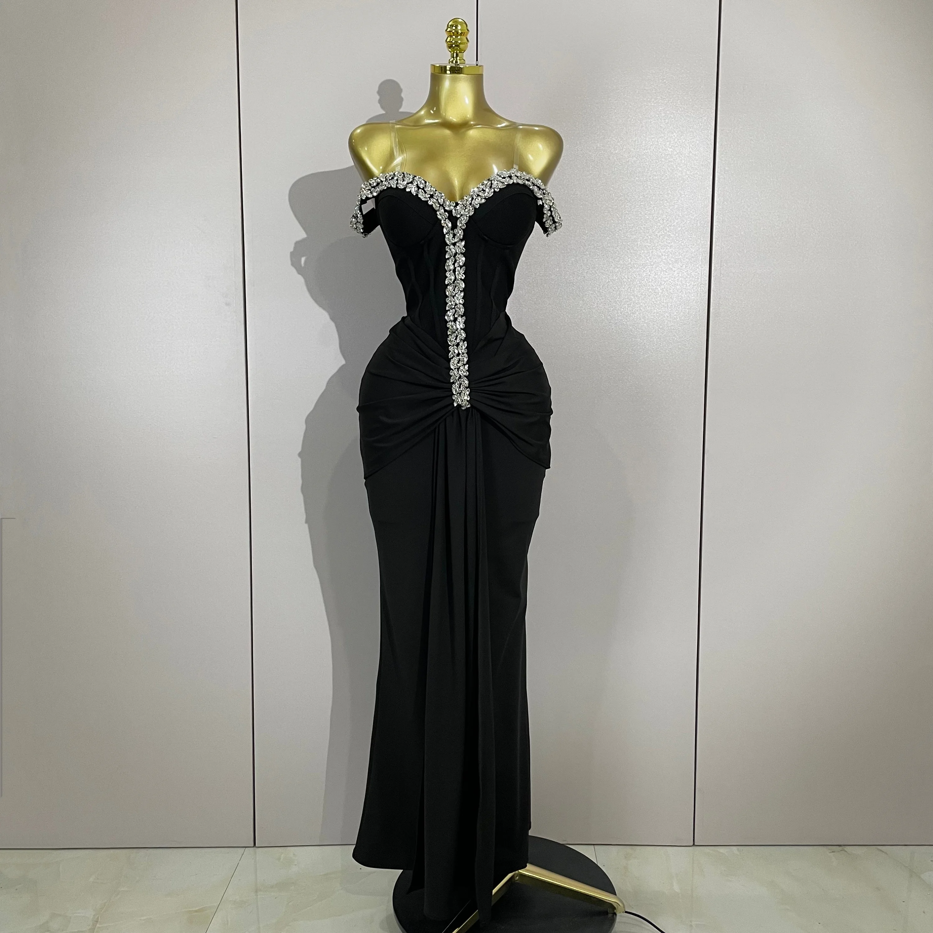 Elegant Sexy Off-The-Shoulder Bodycon Long Bandage Dress Women Evening Party Prom Club Luxury Birthday Wedding Guest Dresses